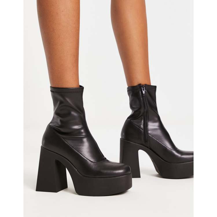 ALDO Grandstep chunky platform sock boots in black | ASOS