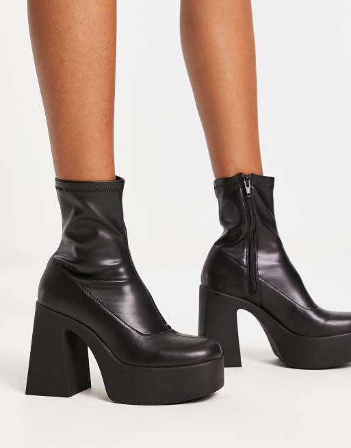 ALDO Grandstep chunky platform sock boots in black | ASOS