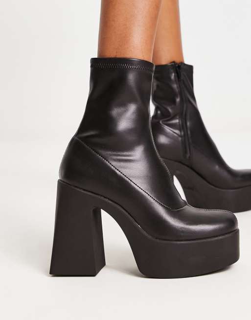 ALDO Grandstep chunky platform sock boots in black