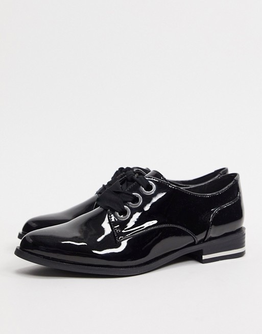 ALDO Greaniel flat pointed shoe with lace up detail in black