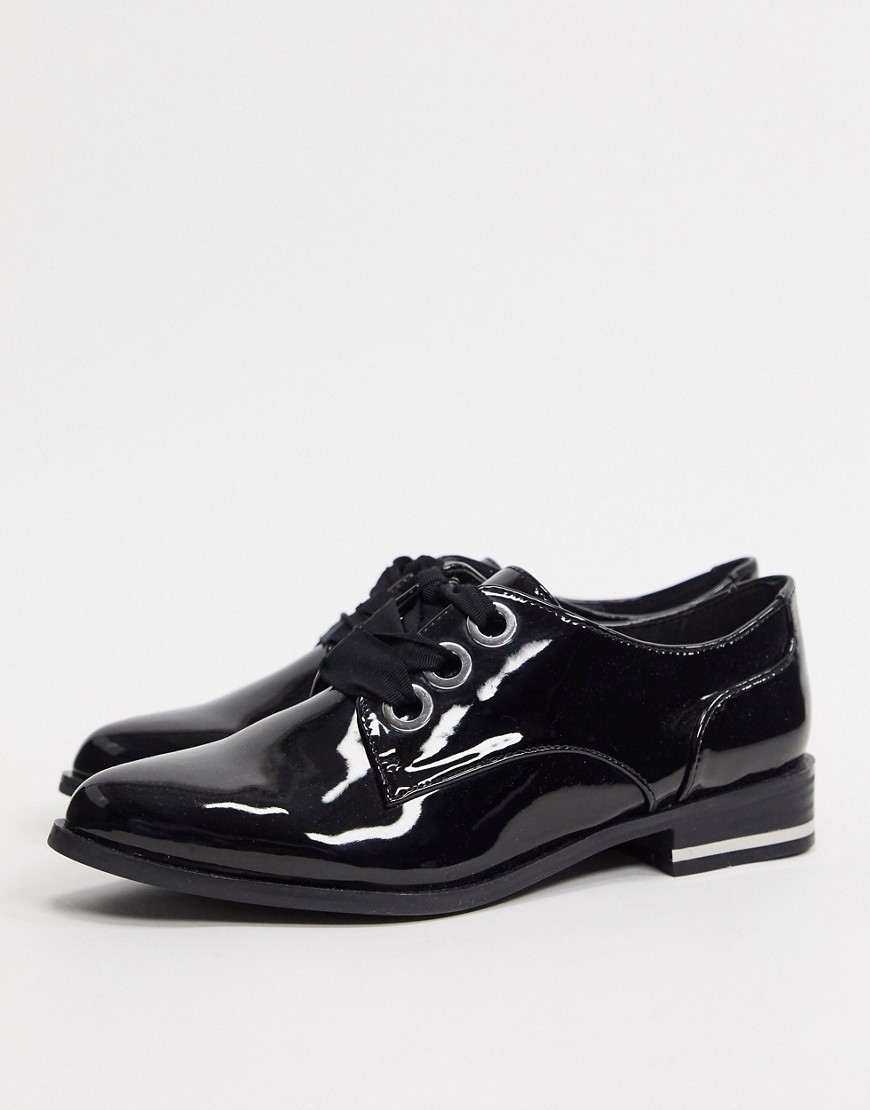 ALDO – Greaniel – Svarta platta skor med snörning och spetsig tå