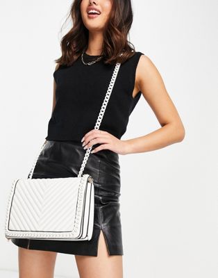 ALDO Greenwald quilted tonal cross body bag in white