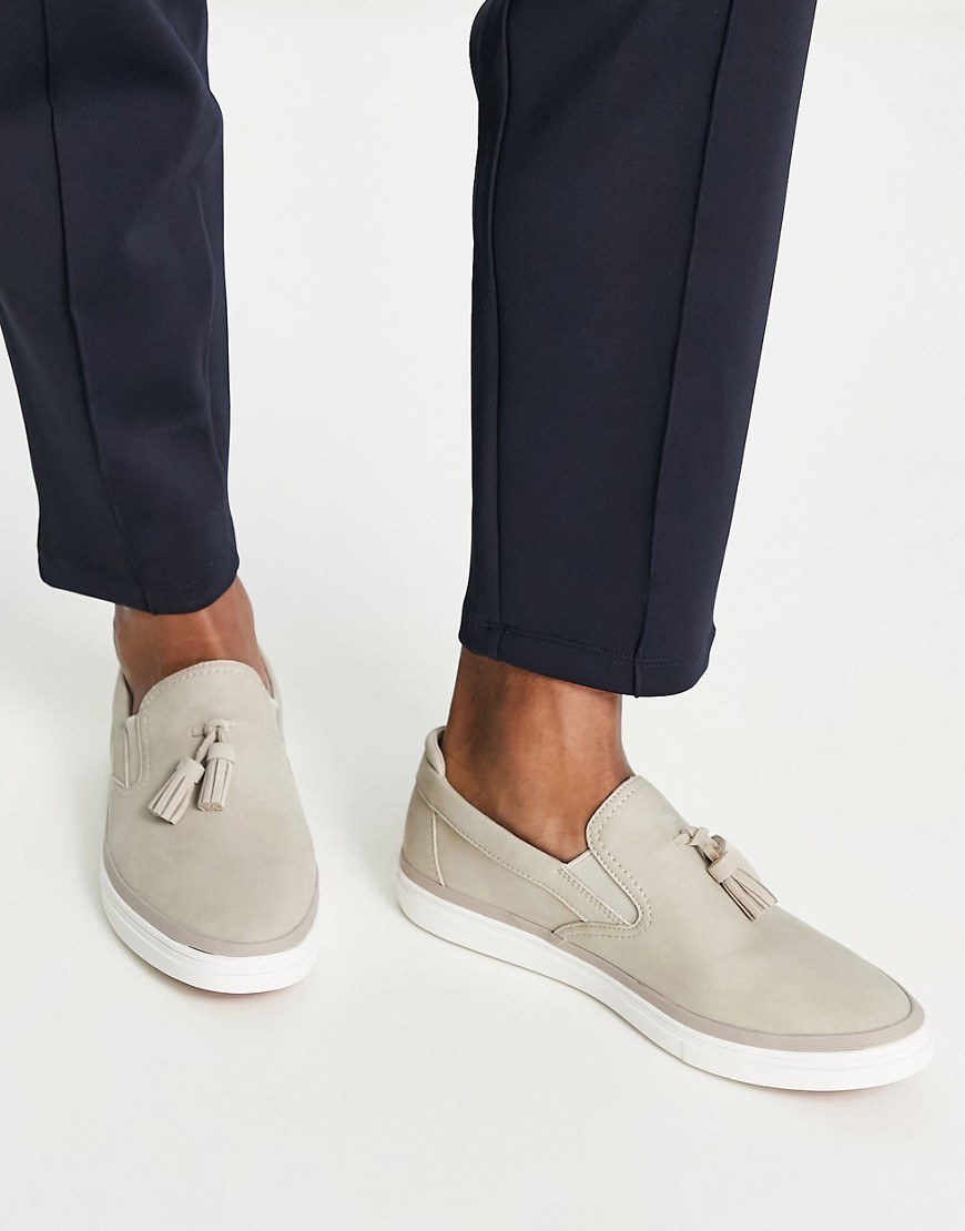 ALDO Griladric tassle casual loafers in taupe-Neutral