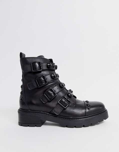 ALDO - Grosses bottines plates à bride cloutée ton sur ton