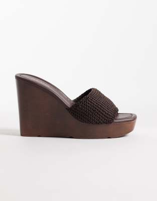 Aldo Grounded Crochet Wedge Heeled Sandals In Pink