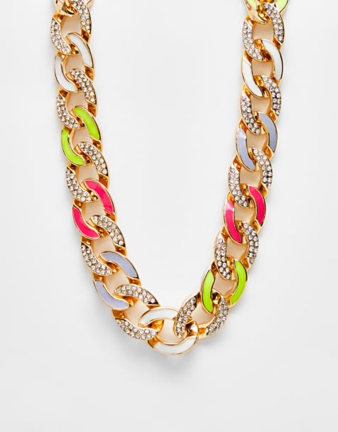 Aldo – Guldfärgat halsband med färgglada detaljer - view 1