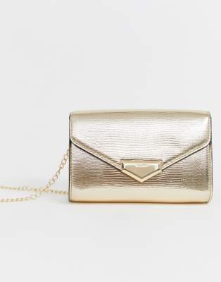 aldo gold clutch bag