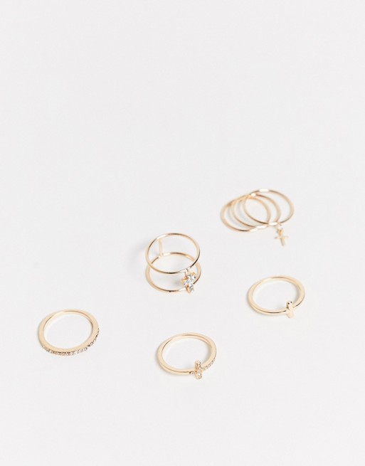 ALDO Hailiwia 5 pack minimal stacking rings in gold
