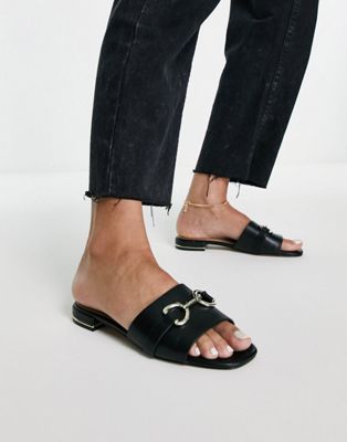 Aldo hardware bar sandals in black