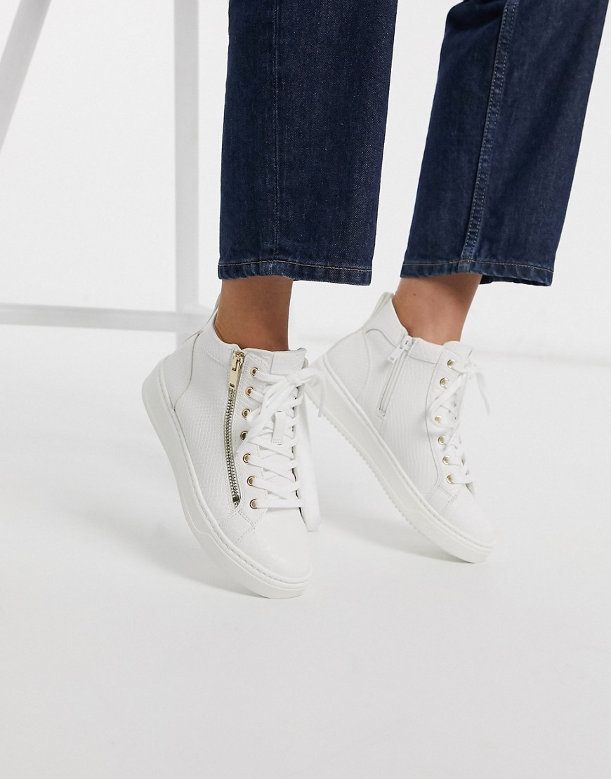 Aldo Harleigh Hitop Sneaker With Zip Detail-white