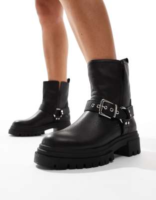 ALDO ALDO Harlly Flat Biker Ankle boot in Black