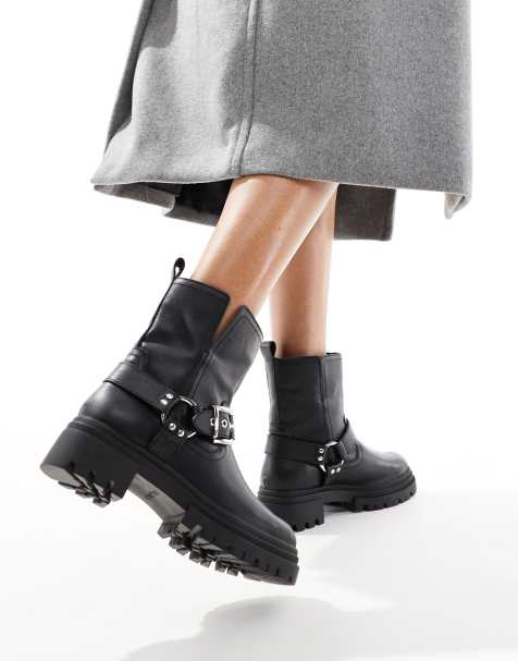 ALDO Harlyy biker ankle boots in black leather - view 1