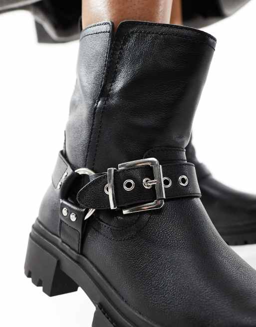 ALDO Harlyy biker ankle boots in black leather