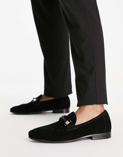 ALDO Hattemseflex trim loafers in black leather