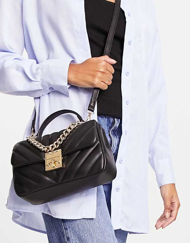 ALDO Hays bag in black quilt with gold hardware