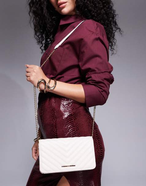 ALDO - Hvid crossbody-taske med vatteret chevron-mønster - view 1