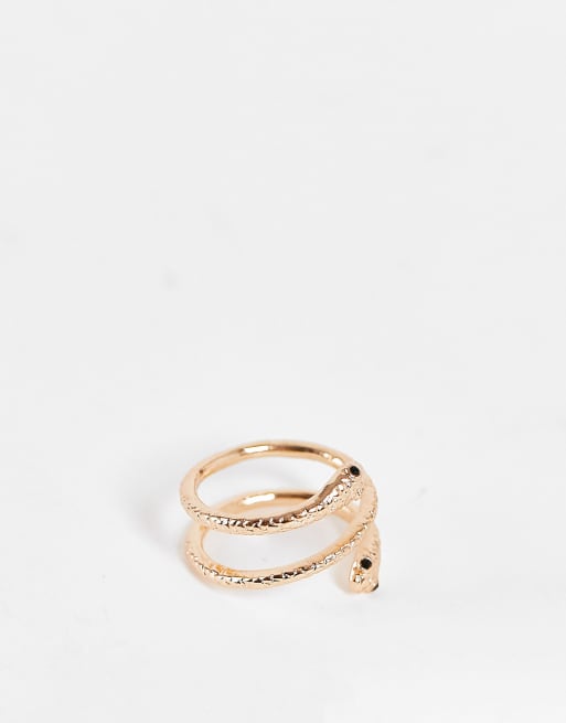 ALDO Hydrangea twisted snake ring in gold