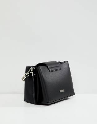 black structured crossbody bag