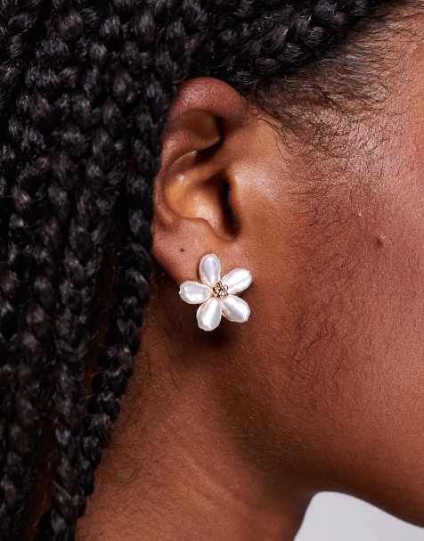 ALDO icelynn faux-pearl flower earrings in gold tone - view 1