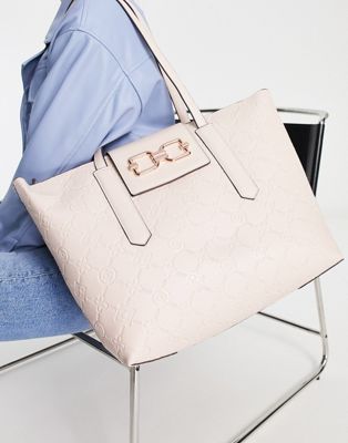 ALDO Iconitote tote bag with logo deboss in blush