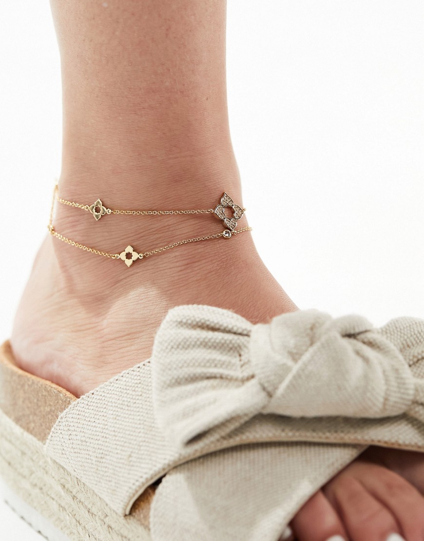 ALDO Iconlaylo charm anklet in gold
