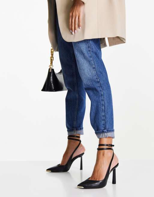 ALDO Isabela ankle strap heeled shoes in black | ASOS