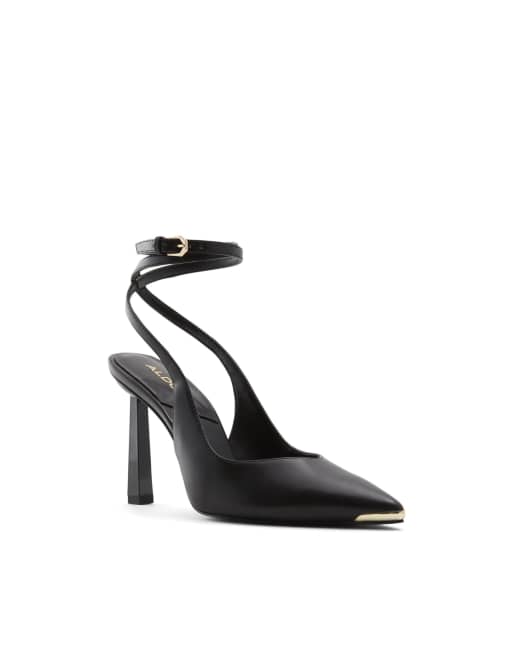 ALDO Isabela ankle strap heeled shoes in black ASOS