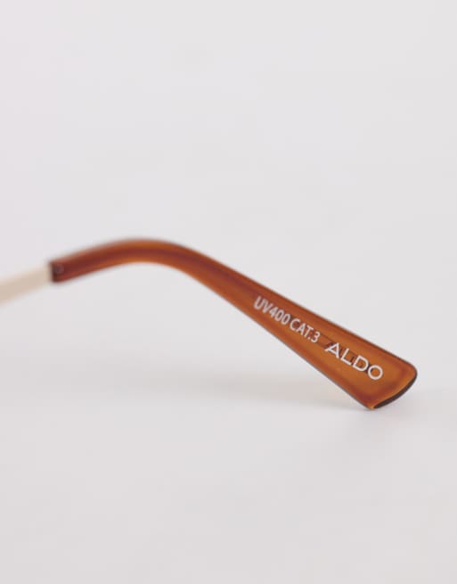 ALDO – Iviy – Jasnobrązowe kwadratowe okulary przeciwsłoneczne oversize, 3 z 3