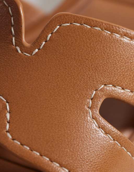 Aldo – Javamannon – Bruna, platta sandaler i läder, 3 av 4