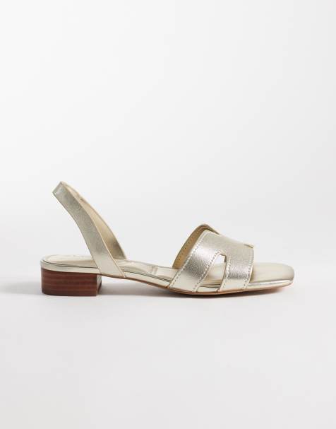 ALDO – Javamannon – Flache Sandalen aus Leder in Gold - view 1