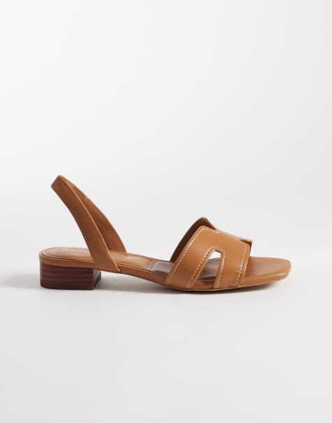 ALDO Javamannon flat sandals in brown leather - view 1
