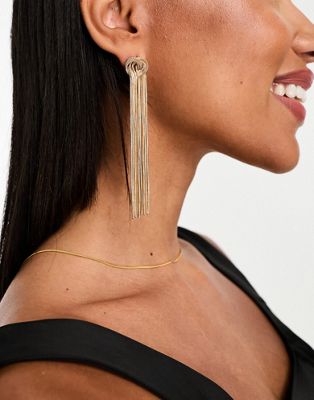 ALDO Jennon knot detail drop earrings in gold