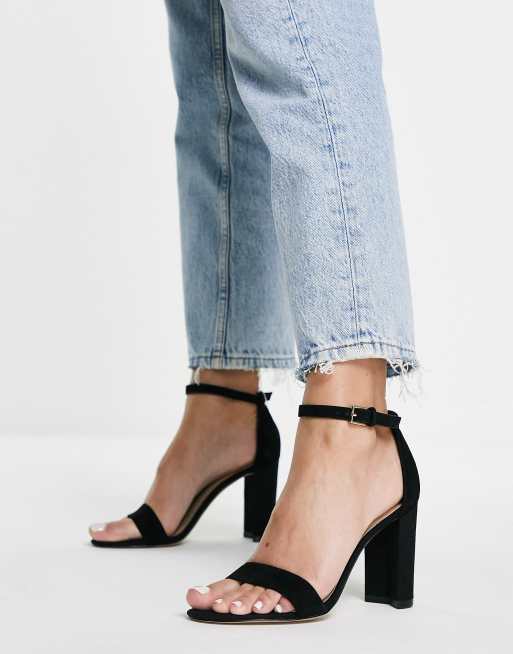 Aldo jerecly leather block heeled sandals in black