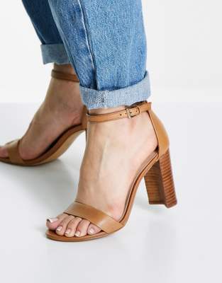 Jerecly - Sandali con tacco largo in pelle color cuoio-Marrone - ALDO Sandalo donna Marrone