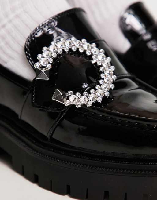 Silver studded sale loafers