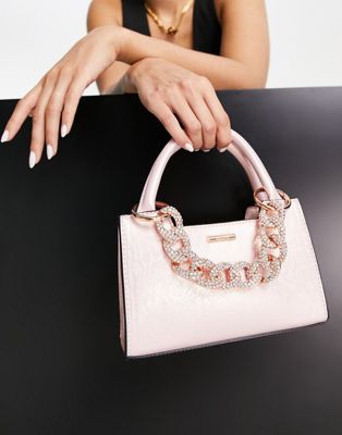 ALDO Joii grab bag with diamante embellishment in rose gold