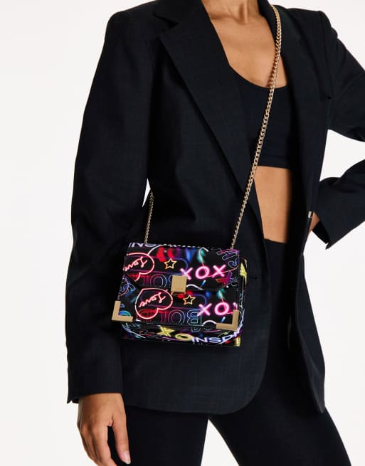 ALDO - Juberra - Borsa a tracolla con design fluo stile graffiti