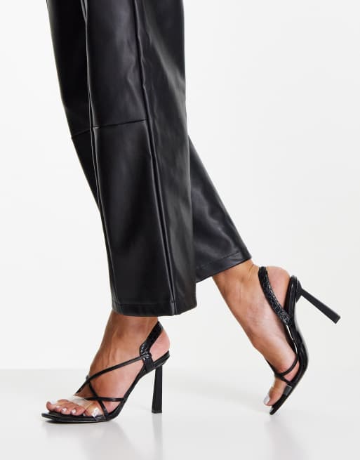 Aldo black heeled sandals sale