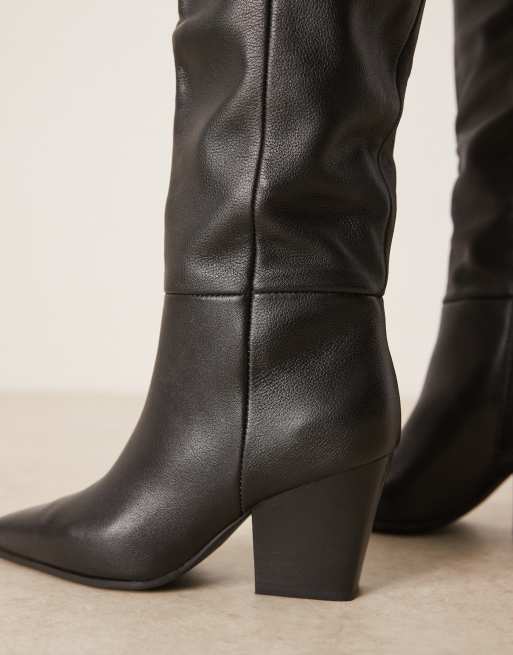 ALDO – Kaely – Svarta, knähöga stövlar i läder och cowboystil, 2 av 4