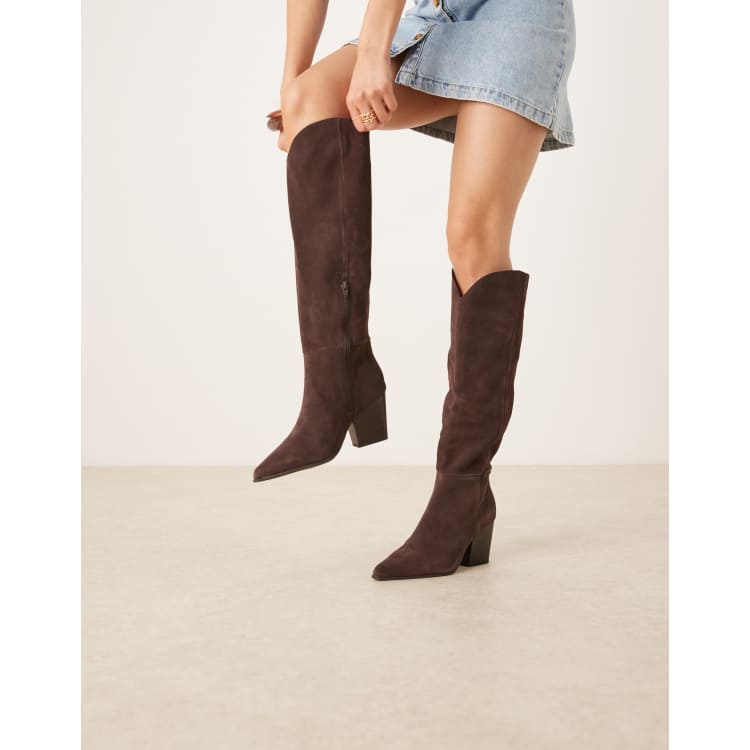 ALDO Kaely Wide leg western detail knee high boots in suede