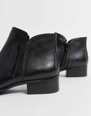 black leather low boots