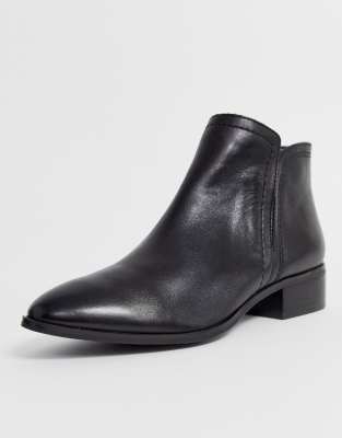 black leather low boots