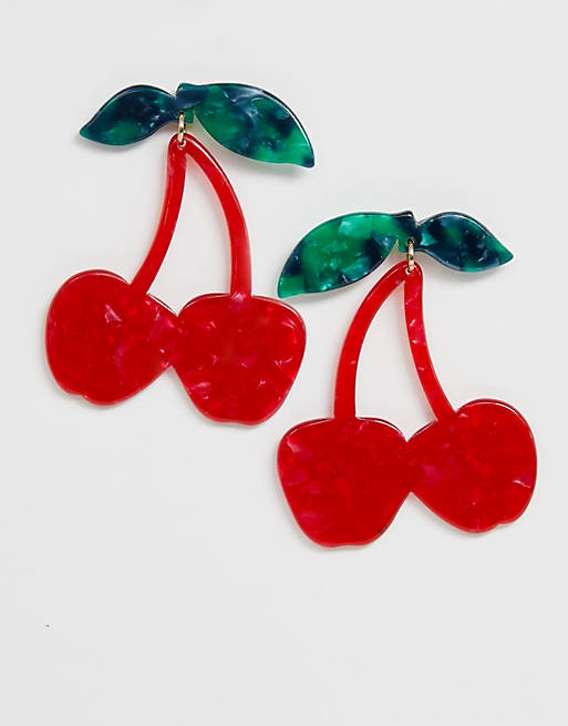 ALDO Kairyaclya pink resin cherry earrings
