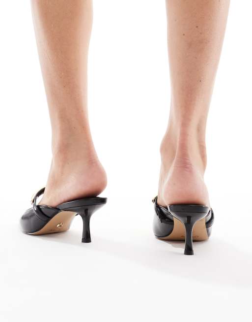 ALDO Kalidda pointed toe heeled mule sandals in black ASOS