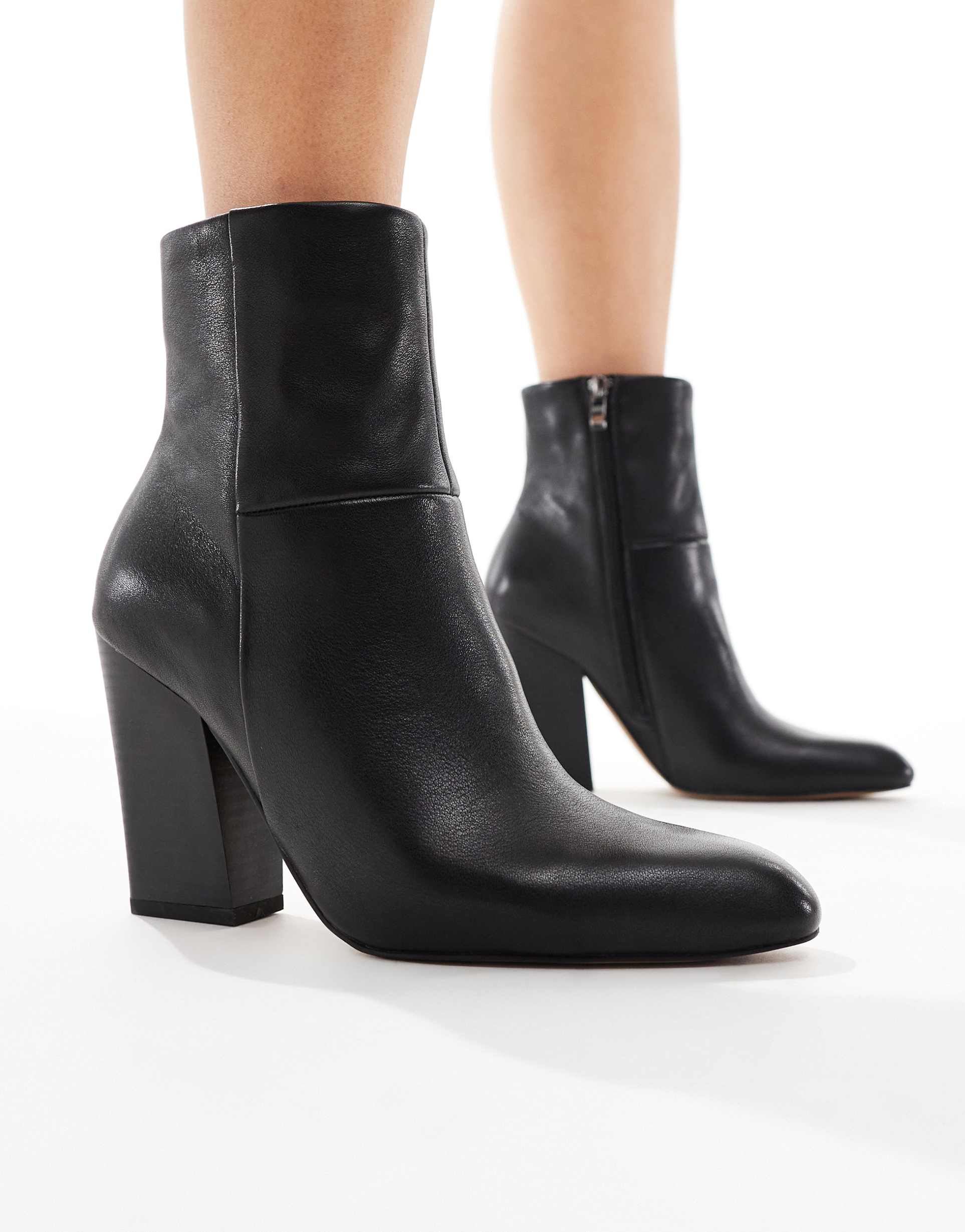aldo karinaa heeled high ankle boots in black leather