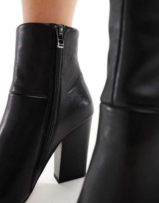 ALDO – Karinaa – Svarta, höga ankelboots i läder med klackar, 3 av 4