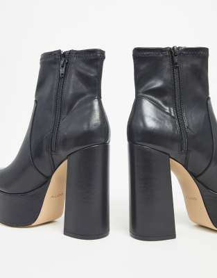 aldo black platform boots