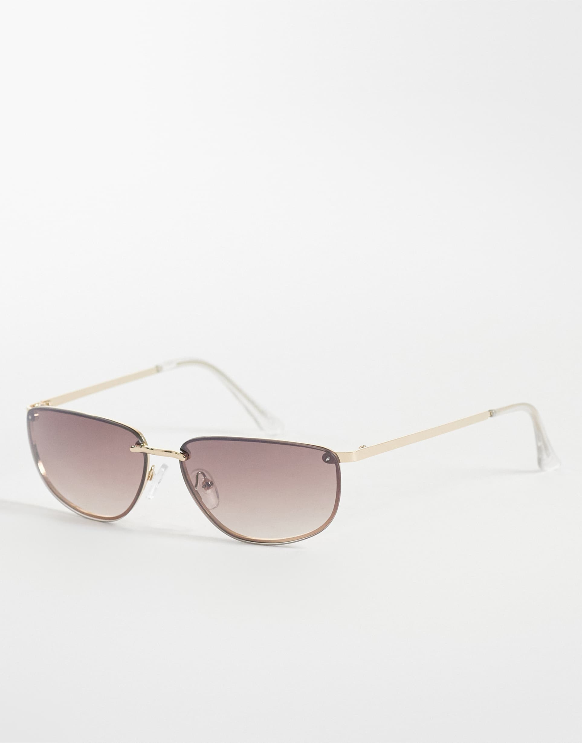 aldo kathie rimless slim sunglasses in gold