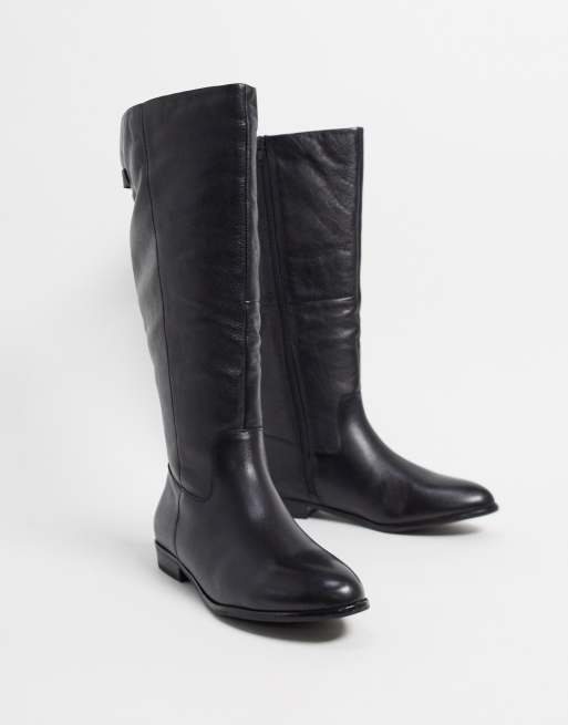 ALDO keesha leather knee high riding boots in black | ASOS