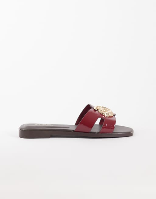 Aldo Khali flat sandal with embellishment in burgundy, 2 of 4